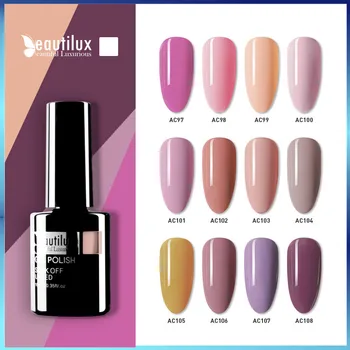 Beautilux Gel lak za Nohte Naravno Elegantna Cover Roza Barve Kože Soak Off UV LED Geli Nohte Lak za Nohte Art Design Lak 10 ml
