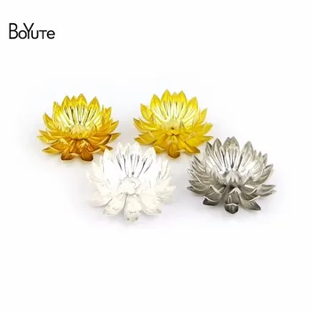 BoYuTe (20 Kos/Veliko 30 MM Kovinski Medenina Štiri-plast Chrysanthemum Materialov Ročno Diy Nakit Ugotovitve Komponente