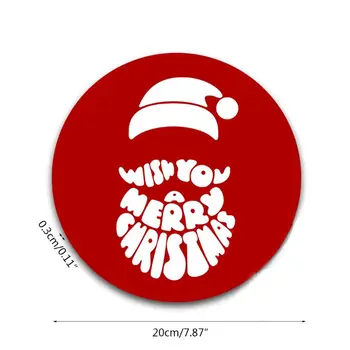 Božič miško tablico, kroga nedrsečo gumo mouse pad, rdeča in bela