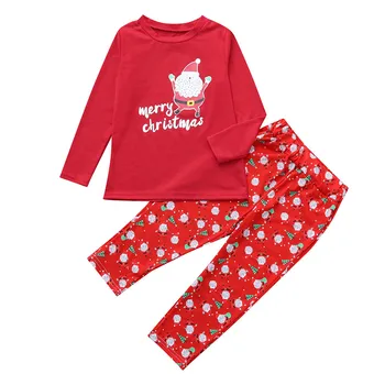 Božič Pižamo Otroci Baby Boy Girl T Shirt Vrhovi Hlače Družino Pižamo Sleepwear Božič Obleke Pijamas Navidad Par Familias