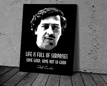 Brez Okvirja HD Doma Dekoracijo Tiskanje Pablo Escobar Življenje Ponudbe Plakat Platno Oljna slika, Dnevna Soba Dekoracijo