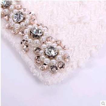 Brezplačna dostava za Jesensko-Zimski plašč kratek načrt Ženske Vrhnja oblačila Elegantno Beaded Diamond slim Big kodo Majhne jakna M-XXXL A607