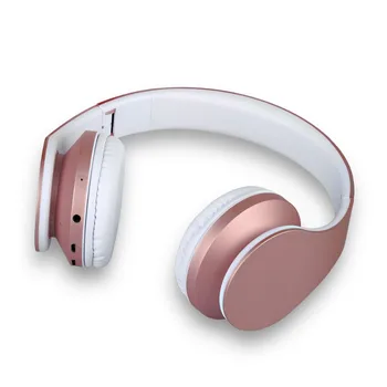Brezžične Bluetooth Slušalke Rose Zlata Stereo Bas Slušalke Velike Slušalke z Mikrofonom TF FM Hrupa Preklic Brezžične Slušalke