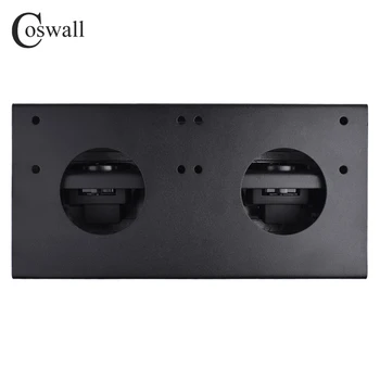 COSWALL Cinkove Zlitine Ploščo 16A Počasi POP UP 2 stikalo za EU Vtičnico Dvojna Vrata USB Charge 2.1 Office Tabela Namizje Vtičnico Črnega Jekla Polje