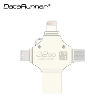 DataRunner OTG 4 v 1 design Usb Flash Disk 128GB Usb 3.0 Tip C Pen Drive 16GB 32GB 64GB cle Usb 3.0 Flash Disk Pendrive