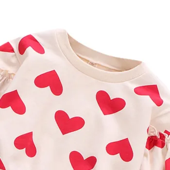 Dekle Sweatshirts Jeseni Otroci Oblačila Baby Girl Obleke Srce, Ki Tiskanja Sweatshirts Priložnostne Malčka Bluzo Z Dolgimi Rokavi Vrhnja Oblačila