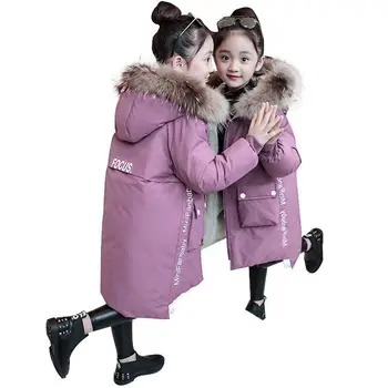 Dekleta Zimsko Jakno 2020 Novo Otrok Modnih Oblačil, Dol Oblazinjeni Vrhnja Oblačila za Dekleta 10 Let Dekle Zimski Kombinezon