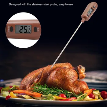 Digitalno digitalno Kuhanje Termometer Dvojna Uporaba Silikona Strgalo Lopatico Kuhanje Hrane za peko na žaru Mesa Termometer Peko Orodje