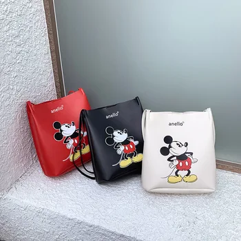 Disney jeseni nove divje mehko PU vedro vreča dame torbici visoke zmogljivosti natisnjeni Mickey mouse torba
