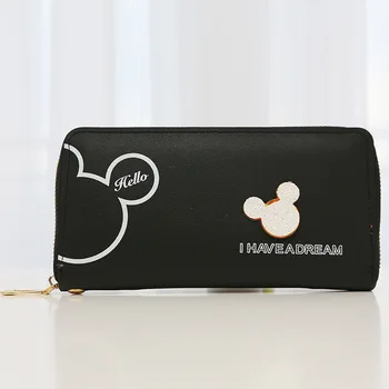 Disney Mickey mouse risanka denarnice dolgo pu kartico vrečko sklopka za kartico sim girl boy kovanec vrečko