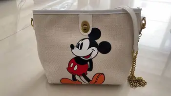 Disney Mini Torba Retro Torba Mickey mouse Platno Vrečko ženske Priložnostne Divje Verige Tote torbice