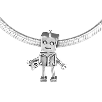 DIY Paše za Pandora Čare Zapestnice Robot Kroglice 925 Funt-Srebrni-Nakit Brezplačna Dostava