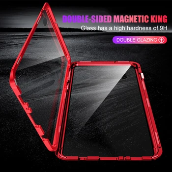 Dvojno Stranicami, kaljeno steklo Ohišje Za Samsung A21S A31 A41 A11 Magnetni telefon kritje Za samsun A10 A30 A40 A70 A20s A50s Primeru
