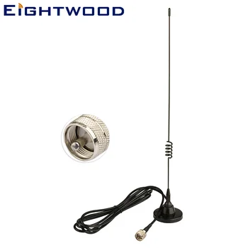 Eightwood Auto Avto Dual Band VHF, UHF PL259 Plug CB Radijska Antena Dve Poti Mobilna Radijska TX-RX 136-174 400-470 MHz Magnetni Nosilec