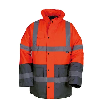EN471 ANSI/SEA 107 Hi vis Dveh Ton Nepremočljiva Varnost Parka Suknjič Z Odsevni Trak Oranžne Varnost delovna oblačila Zimsko Jakno