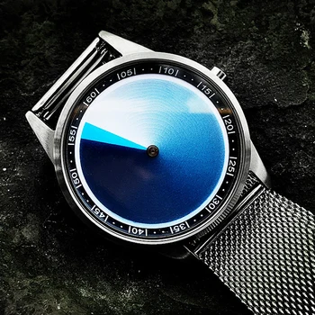 Enmex design Modra kodo za moške wristwatchcreative design nerjavnega jekla primeru Preoblikovanje modra obraz quartz ura uro