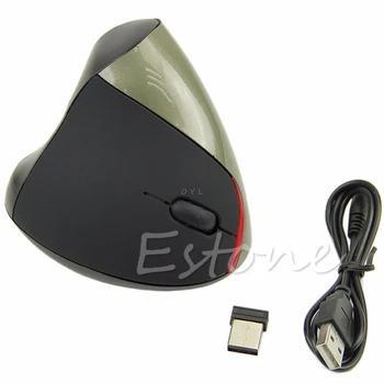 Ergonomska Oblika 1600 DPI Brezžični USB Navpično Optična Miška za Računalnik PC