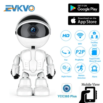 EVKVO 1080P Oblak Home Security IP Kamero Robot Intelligent Auto Tracking Fotoaparat Brezžično WiFi CCTV Kamera nadzorna Kamera