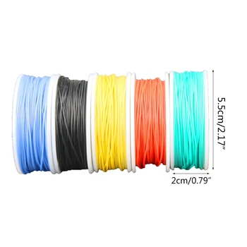 Fleksibilno silikonsko žice 30awg 50m, 5 barv polje, 1 zunanji liniji, elektronski posodah bakrene žice, diy