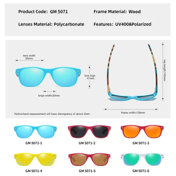 GM Nove Prilagodljive Otroci Polarizirana sončna Očala Fantje Dekleta Otroška Lesena Očala za Sonce UV400 Otrok Očala Očala