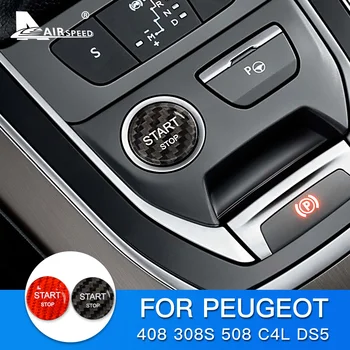 HITROSTI za Peugeot 408 308S 508 C4L DS5 Dodatki iz Ogljikovih Vlaken Motor Avtomobila Start Gumb za Vžig Naprave Nalepka Notranje Trim