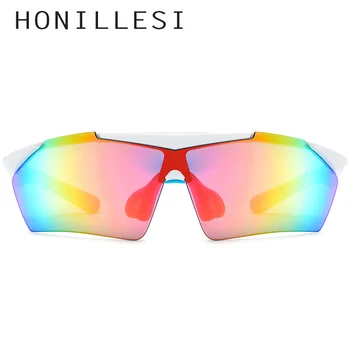 HONILLESI TR90 Polarizirana Športnih Moških sončna Očala sončna Očala 2019 Novo Oversize Velik Okvir Ribolov Varstvo Očala 5 Objektiv 8004
