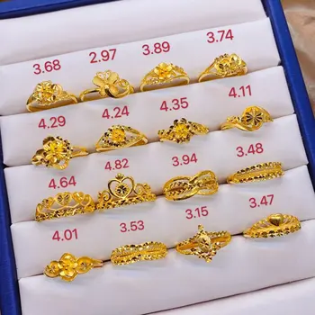 HX 24K Čisto Zlati Prstan, se Pravi AU 999 Masivnega Zlata prstana Elegantno Bleščečo Srca Lep Upscale Trendovski Nakit Vroče Prodajajo Nove 2020