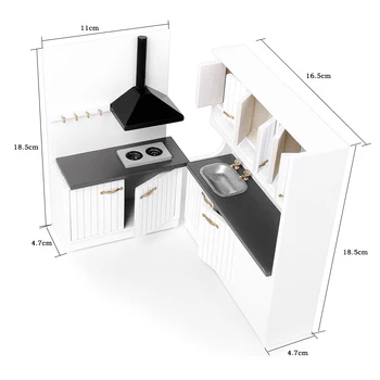 Kakšno Razkošje Kabinet & Hladilnik notranja Oprema Model Komplet za 1:12 Lutka House Kuhinja/ Jedilnica/ Dnevna Soba Odlikovanja