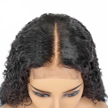 KISSU debelo Afro kinky kodraste človeških las lasuljo Brazilski čipke spredaj človeških las lasulje za black ženske 4x4 zaprtje lasuljo čelnega lasuljo