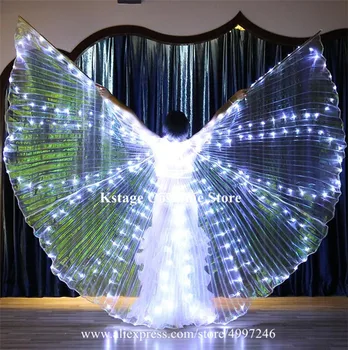 KS41 Klub modni brvi fazi kažejo nosi led kostume krili metulja led svetlobna plašč pisane luči bellydance nosi plašč rave dj