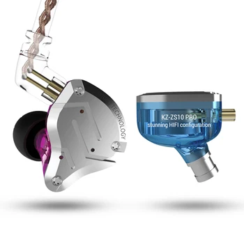 Kz Zs10 Pro Aptx Bluetooth Hd Kabel za V Uho Slušalke Hibridni 4Ba+1DD Hifi Bas Kovinskih Čepkov Slušalke Šport Za Iphone
