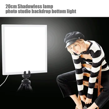 LED Bliskavico Shadowless Dnu Svetloba Svetilke Plošča Pad Shadowless Luči, Z napajalnim Kablom Za 20 cm, Foto Studio Polje Lightbox
