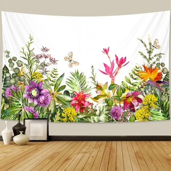 Lepa rastlina cvet, tapiserija, spalnica tapiserija, Bohemian doma dekor Hipi psihedelični scene vzmetnice Mandala kavč odejo