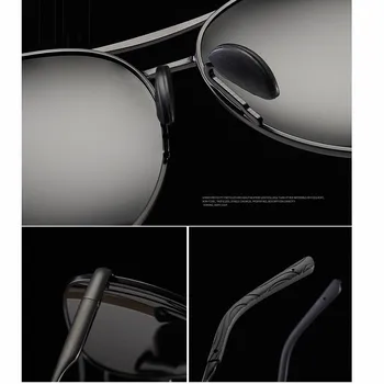 Letalski Metail Okvir Polarizirana Sončna Očala Moških Barva Spreminja, Sončna Očala Pilot Moško Dan Night Vision Vožnje