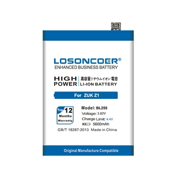 LOSONCOER 5600mAh BL255 BL255 Velika Zmogljivost Baterija za Lenovo ZUK Z1 Z1221 Baterije, Mobilni Telefon