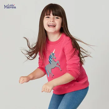 Malo maven Dekliška Oblačila Samorog Vzorec Otrok Dekle Oblačila Padec 2020 Baby Dekleta Sweatshirts