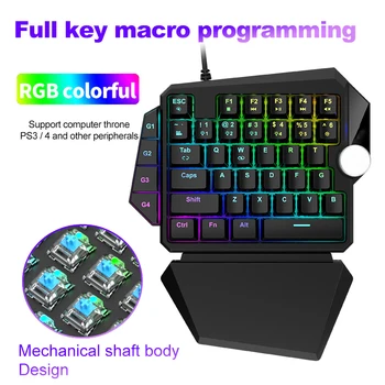 Mehanska Tipkovnica 35 tipke Modro Stikalo Gaming Tipkovnica Makro Programiranje RGB Osvetlitev Žično teclado za PC Gamer Nintendo
