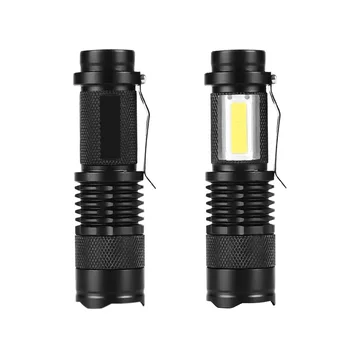 Mini USB Polnilna LED Bliskavico Uporabljajte XPE + svetilka COB kroglice 100 metrov razsvetljavo razdaljo, Uporabljeno za avanturo, kampiranje