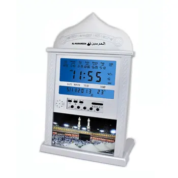 Muslimanski Azan Desk Clock Arabski Ura Muslimanska Molitev ura 1150 Mesta Al-Harameen 4004