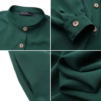 Muslimanski Shirt Obleko Žensk turški Sundress ZANZEA 2021 Priložnostne Dolg Rokav Maxi Vestidos Ženski Gumb Haljo Femme Plus Velikost 5XL