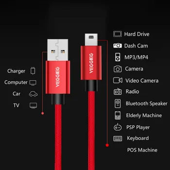Najlon Pleteni Mini USB Polnjenje prek kabla USB Podatkovni Kabel, USB Tip A 2.0 na USB Mini-B Kabel Polnilnika za MP3, MP4 PS3 Krmilnik, Digitalni Fotoaparat