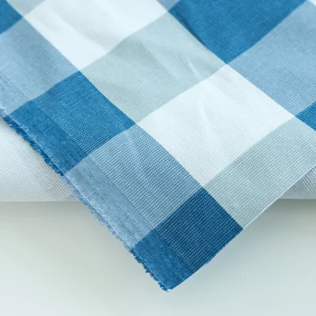 Nov prihod Modra Kariran Bombaž Perilo Tkanine Za Meter za DIY šivanje Tapetništvo Kavč Tabela Zavese Materiala