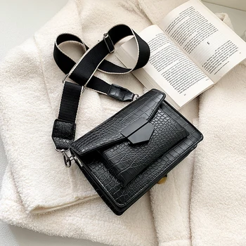 Nov slog mini torbici ženske modne torbice preprost stil torba retro široko naramnico messenger bag denarnice