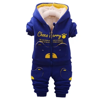 Nove Zimske Baby Girl Obleke Otrok Bombaž Fantje Zgostitev Toplo Hooded Suknjič Hlače 2Pcs/set Malčka Modni Kopalke Otroci Trenirko