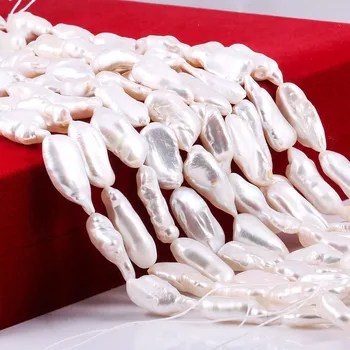 Novih naravnih sladkovodnih pearl white nezakonitih biserne kroglice uporablja v nakit, izdelava DIY zapestnico, ogrlico velikost 8x25mm