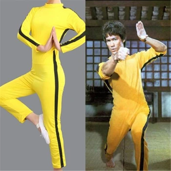 Odraslih Bruce Lee Igra Smrti Jumpsuit Kung Fu Cosplay Kostum Unisex Šport Cosplay