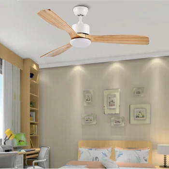 Omrežne DC letnik leseni stropni ventilator industrijski ventilator brez svetlobe, Remete nadzor dekorativni puhalo lesa retro ventilatorji