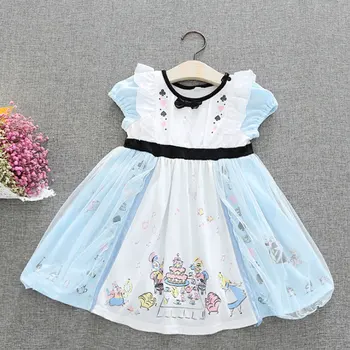 Otroci, Dekleta Obleke Princess Alice Halloween Kostum Baby Girl Obleke Poletje Stranka Obleko vestido Fit 80-130 cm