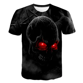 Otrok je lobanja, t-shirt, smešne obleke, hip-hop T-shirt, 3D T-shirt, moška T-shirt kratek rokav, horror movie