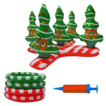 Otrok Ring-kretnjo Igrača Napihljivi Božično Drevo Santa Claus, Metanje Igre Igrače Y4UD